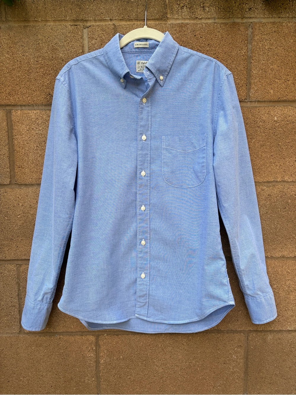 J. Crew Oxford Men's Blue Button-Down Shirt in Slim Untucked Fit